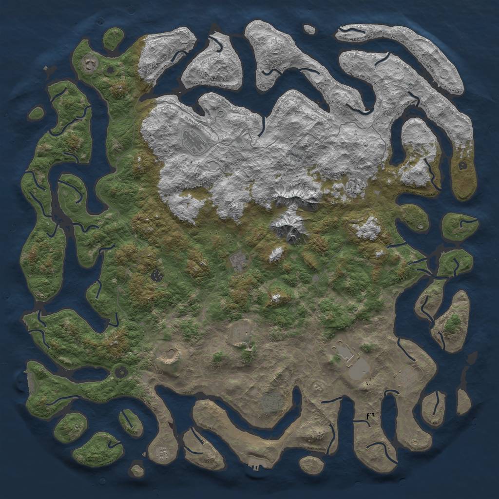 Rust Map: Procedural Map, Size: 6000, Seed: 947578483, 22 Monuments