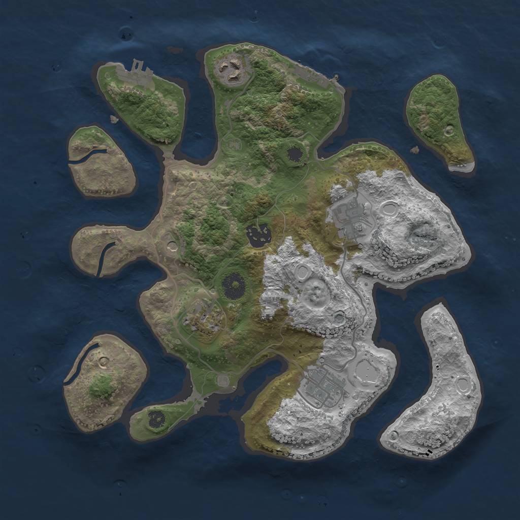 Rust Map: Procedural Map, Size: 3100, Seed: 2025046629, 16 Monuments