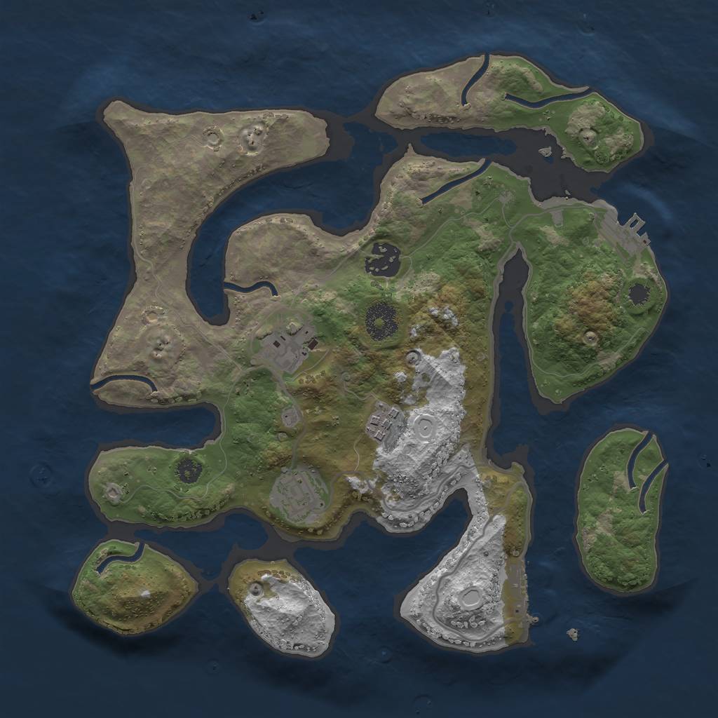 Rust Map: Procedural Map, Size: 3000, Seed: 2424080, 14 Monuments