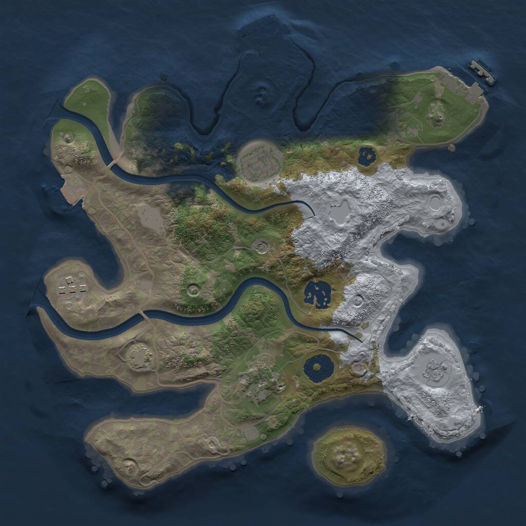 Rust Map: Procedural Map, Size: 2800, Seed: 633512, 10 Monuments