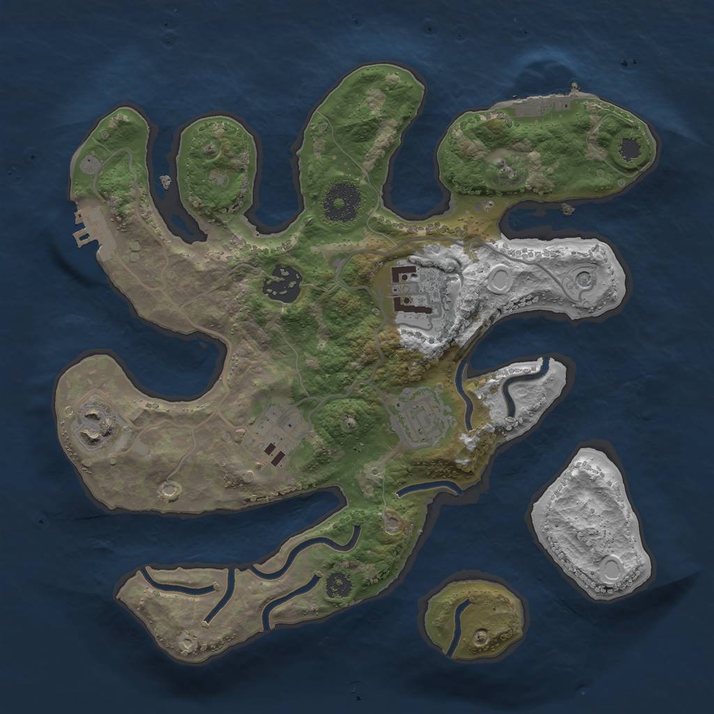 Rust Map: Procedural Map, Size: 2800, Seed: 633512, 16 Monuments