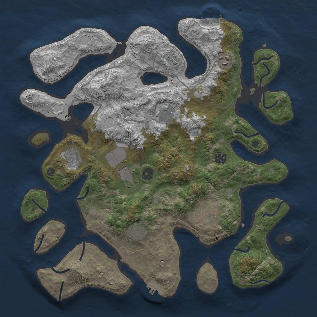 Rust Map: Procedural Map, Size: 4000, Seed: 86, 19 Monuments