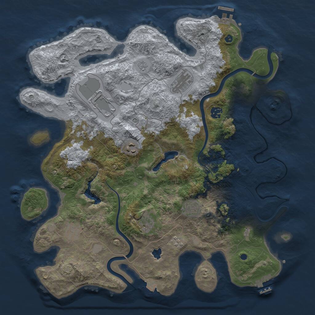 Rust Map: Procedural Map, Size: 4000, Seed: 86, 15 Monuments