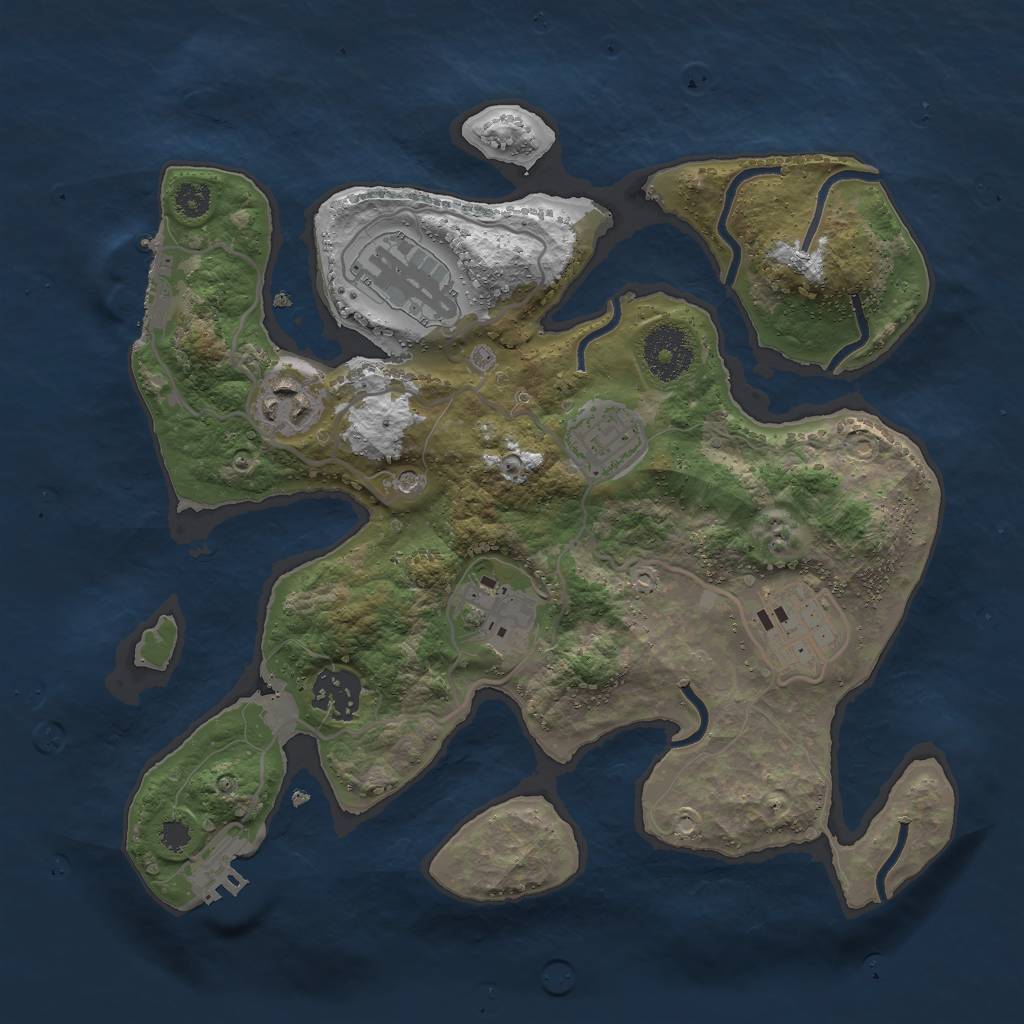 Rust Map: Procedural Map, Size: 3000, Seed: 145361796, 17 Monuments