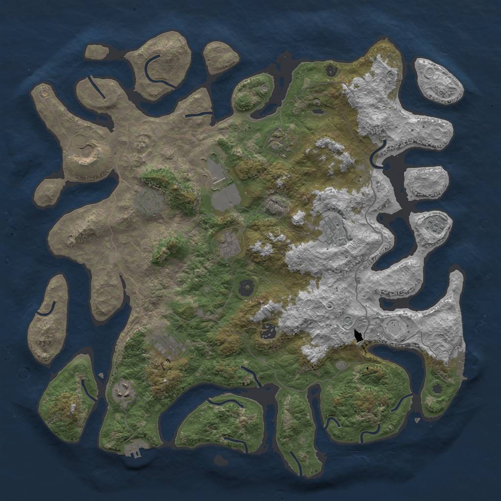 Rust Map: Procedural Map, Size: 4500, Seed: 13824, 21 Monuments