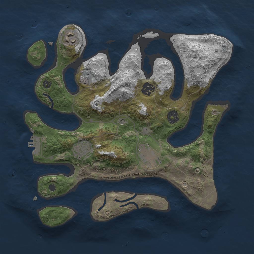 Rust Map: Procedural Map, Size: 3000, Seed: 3272762, 15 Monuments