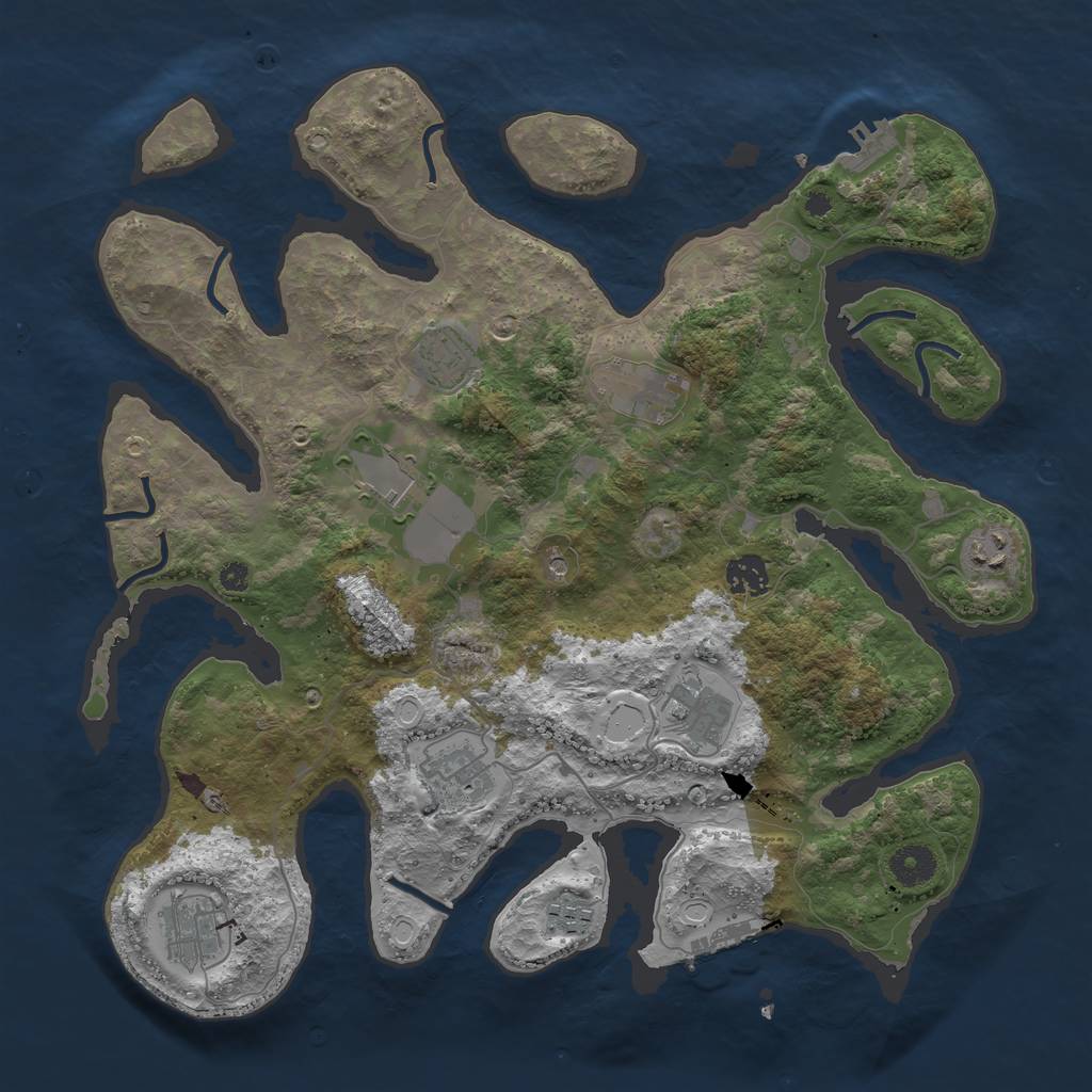 Rust Map: Procedural Map, Size: 3800, Seed: 8432346, 20 Monuments