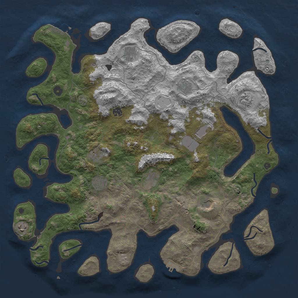 Rust Map: Procedural Map, Size: 4750, Seed: 1254646657, 19 Monuments