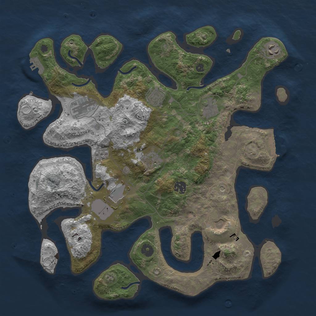 Rust Map: Procedural Map, Size: 3800, Seed: 1659139545, 20 Monuments