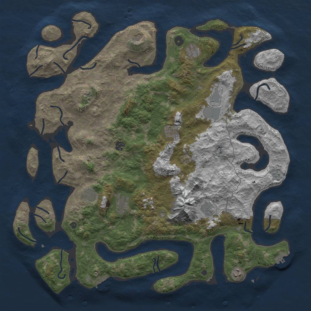 Rust Map: Procedural Map, Size: 5000, Seed: 84982626, 22 Monuments