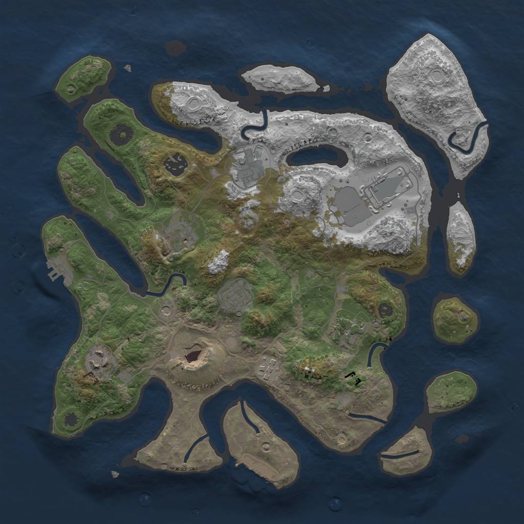 Rust Map: Procedural Map, Size: 3550, Seed: 12862, 20 Monuments