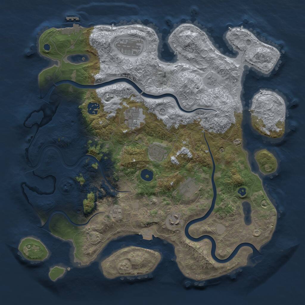 Rust Map: Procedural Map, Size: 3700, Seed: 903860605, 12 Monuments