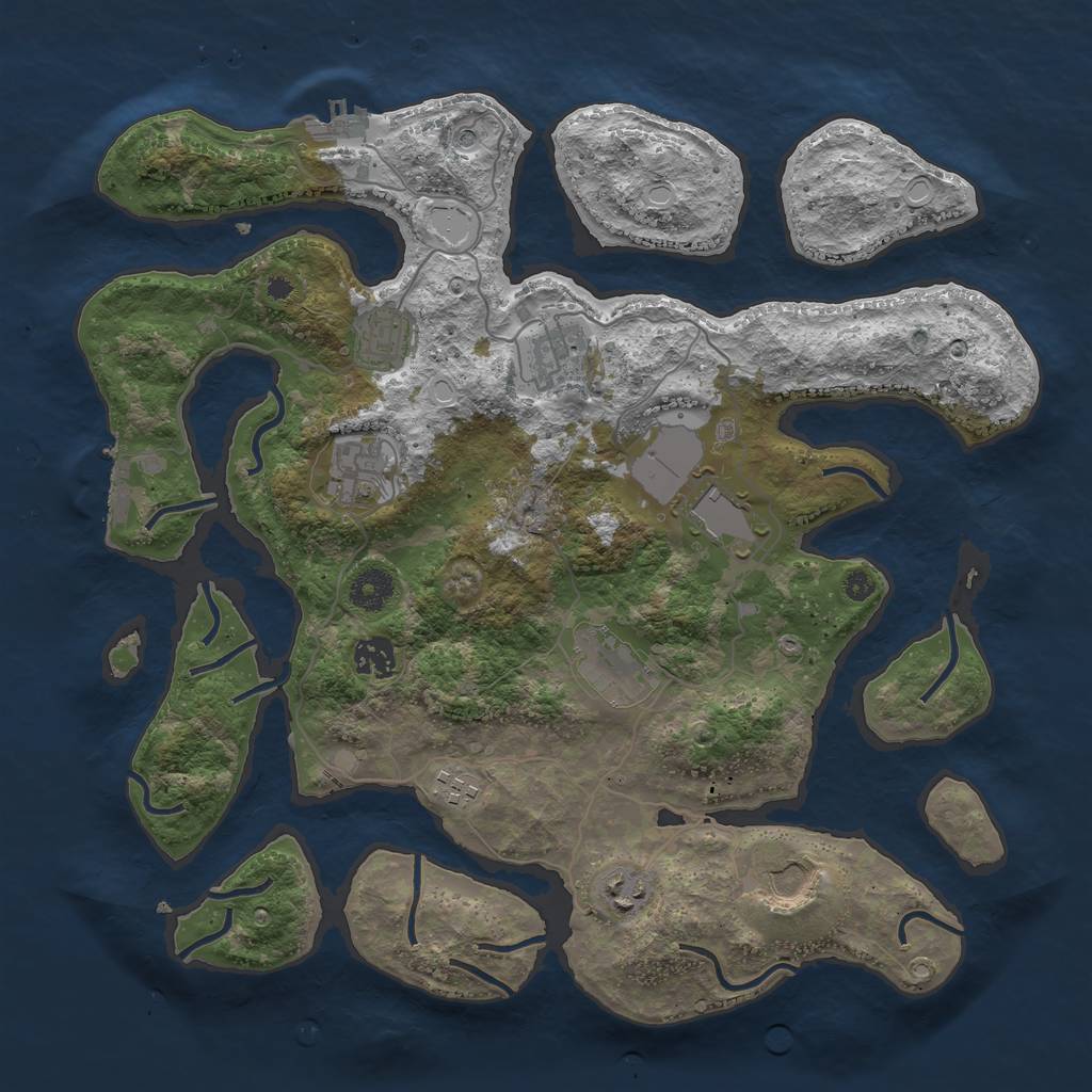 Rust Map: Procedural Map, Size: 3800, Seed: 4222, 20 Monuments