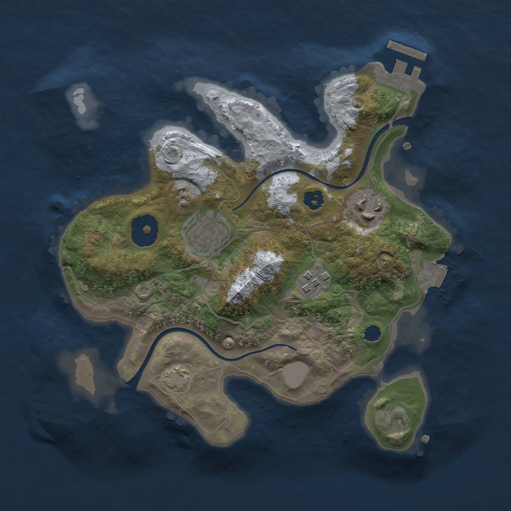 Rust Map: Procedural Map, Size: 2550, Seed: 1234, 6 Monuments
