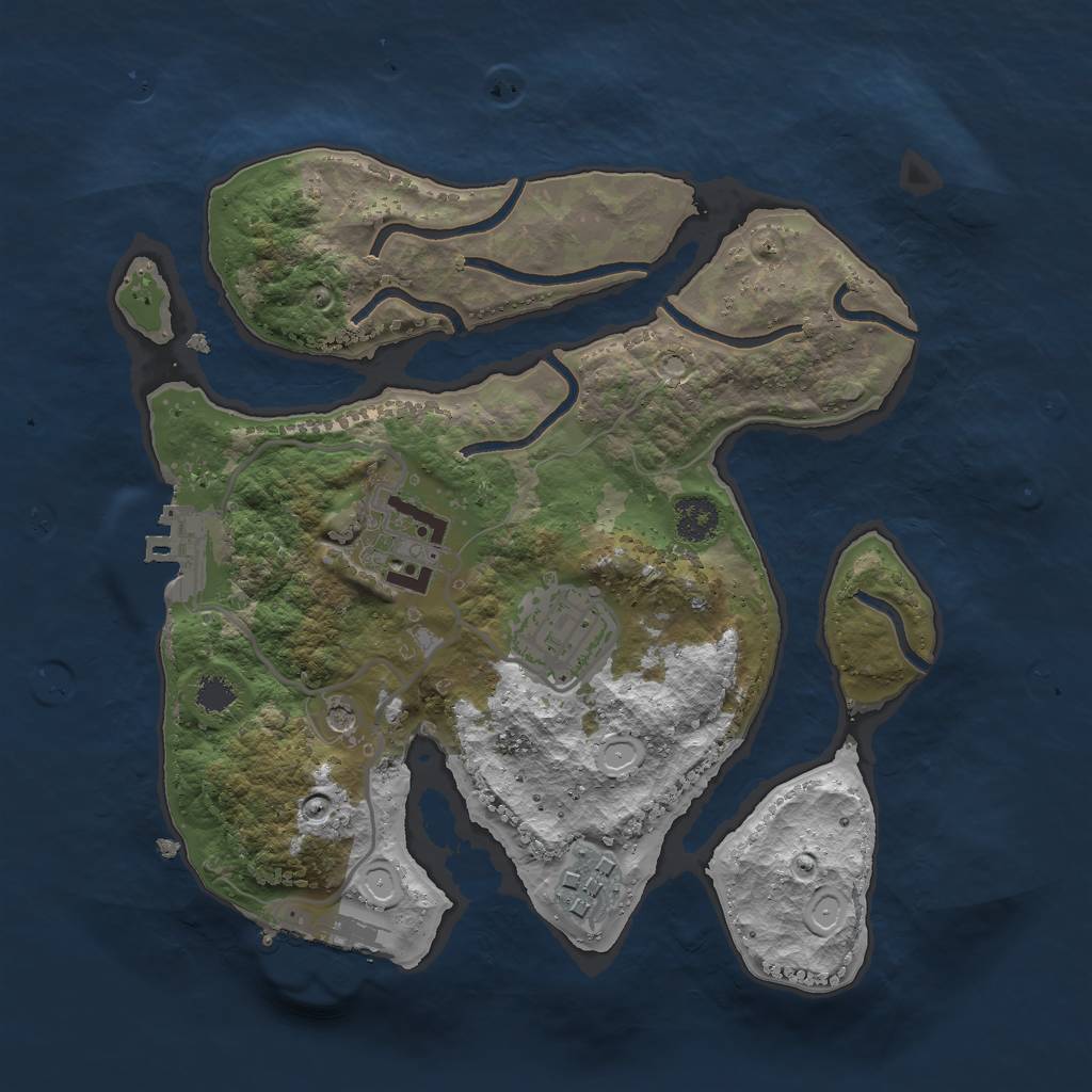 Rust Map: Procedural Map, Size: 2500, Seed: 588981529, 14 Monuments