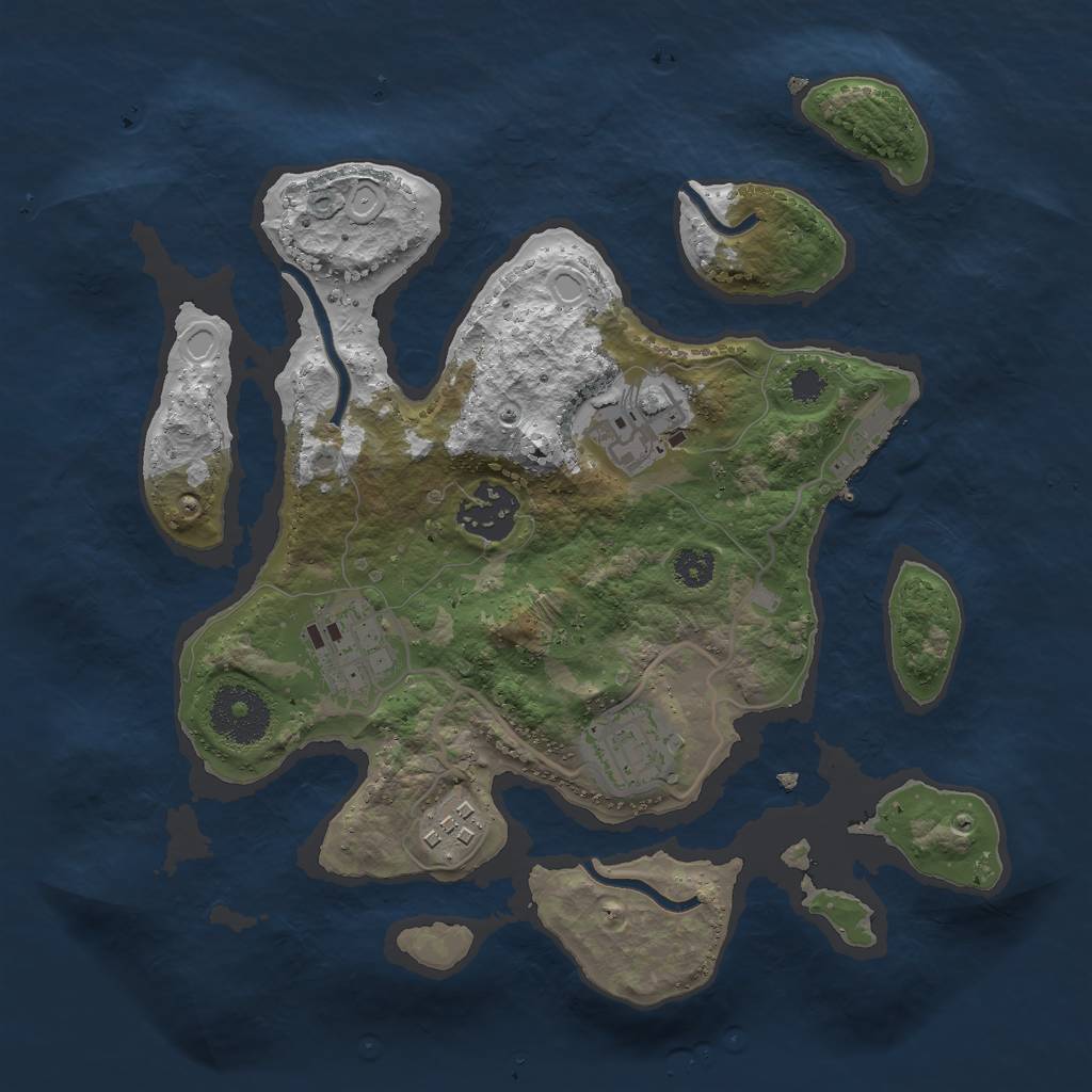 Rust Map: Procedural Map, Size: 2800, Seed: 613912533, 14 Monuments