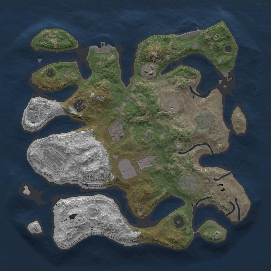 Rust Map: Procedural Map, Size: 3500, Seed: 4324511, 20 Monuments