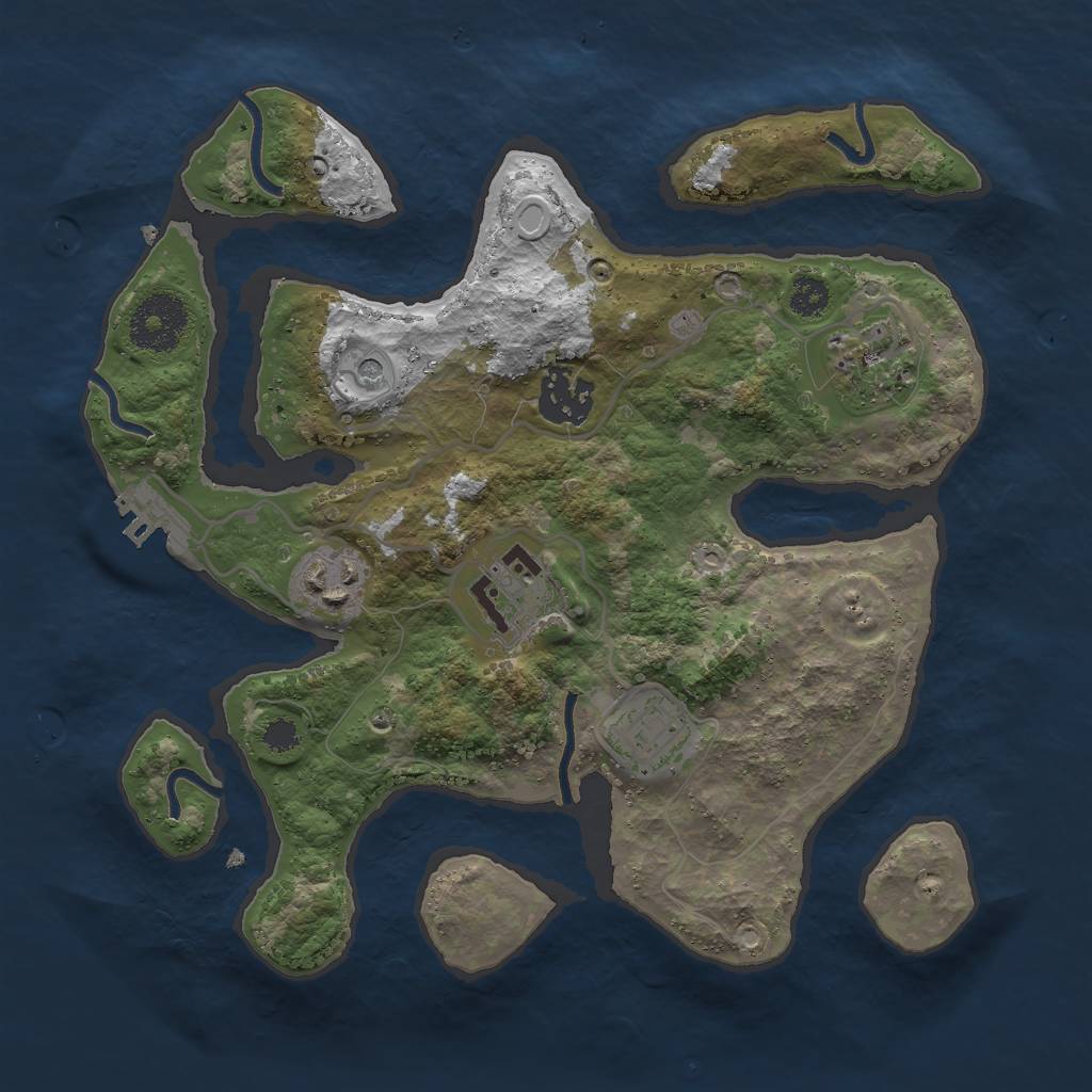 Rust Map: Procedural Map, Size: 2850, Seed: 123456789, 15 Monuments