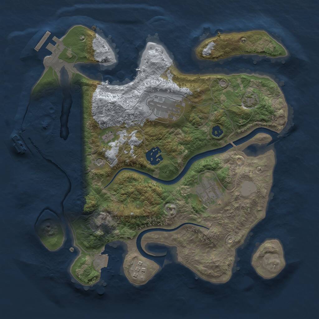 Rust Map: Procedural Map, Size: 2850, Seed: 123456789, 9 Monuments
