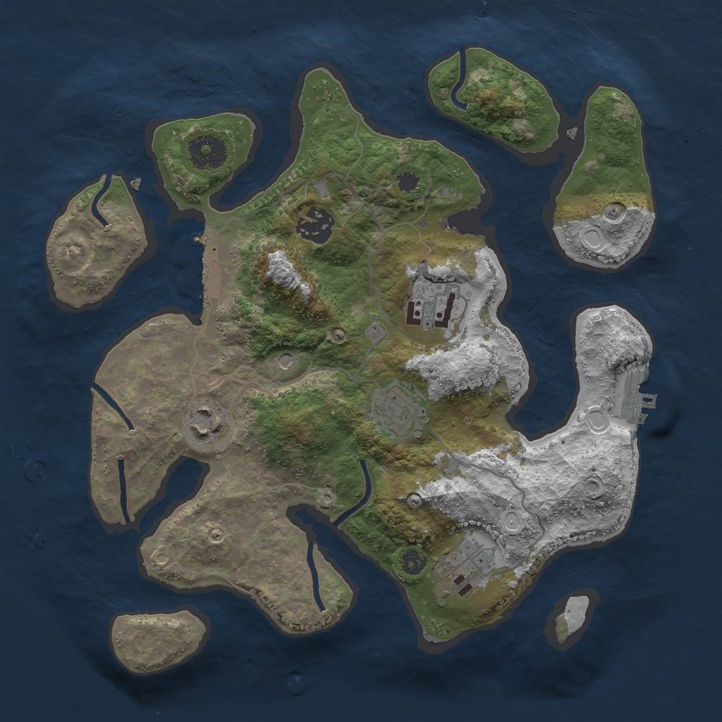 Rust Map: Procedural Map, Size: 3000, Seed: 863, 16 Monuments