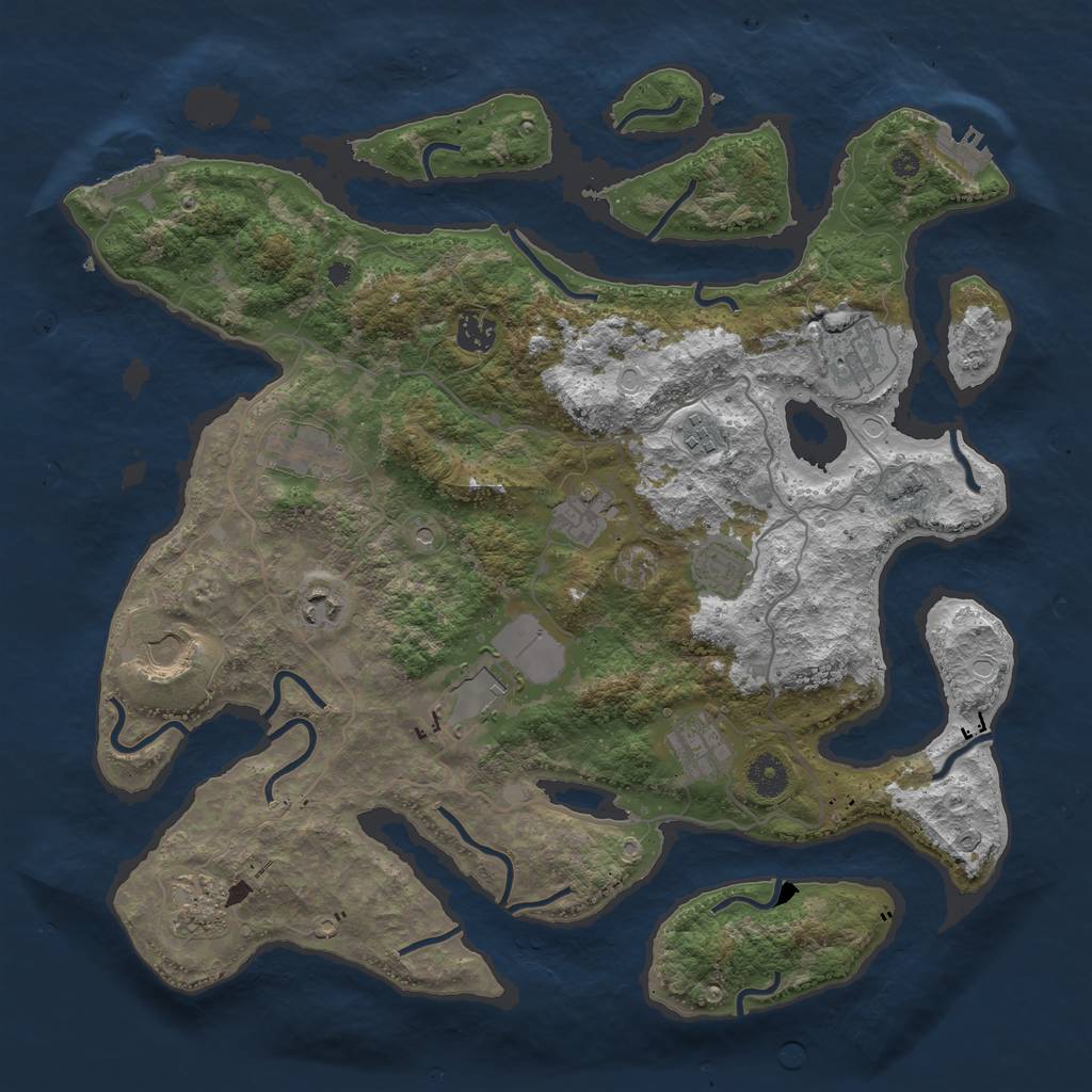 Rust Map: Procedural Map, Size: 4000, Seed: 1499111028, 22 Monuments