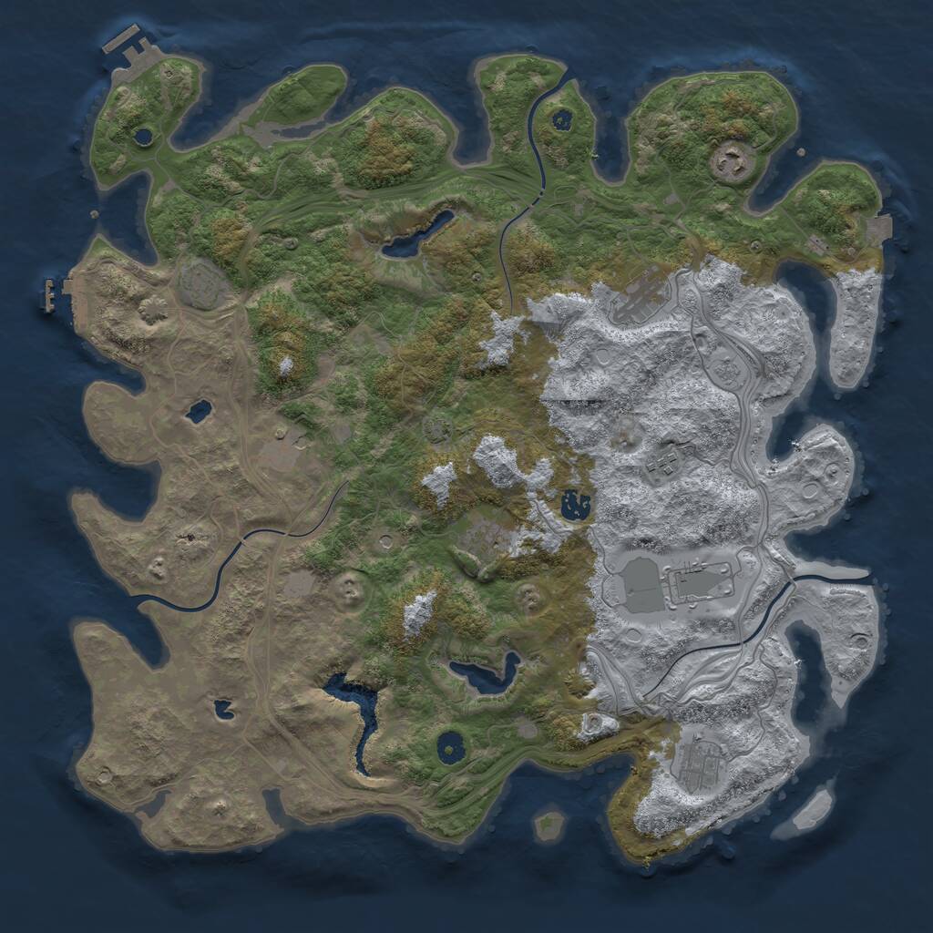 Rust Map: Procedural Map, Size: 4500, Seed: 2046455280, 15 Monuments