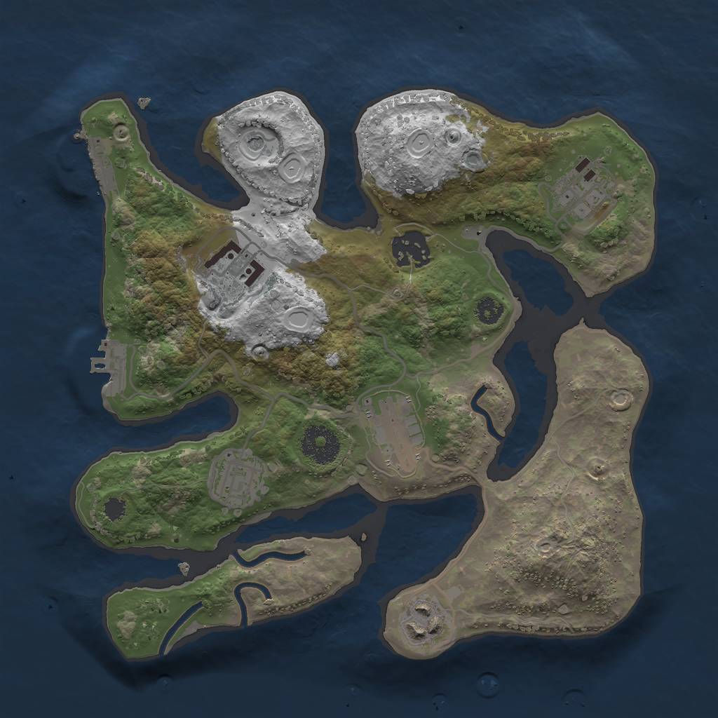 Rust Map: Procedural Map, Size: 2800, Seed: 20813, 17 Monuments