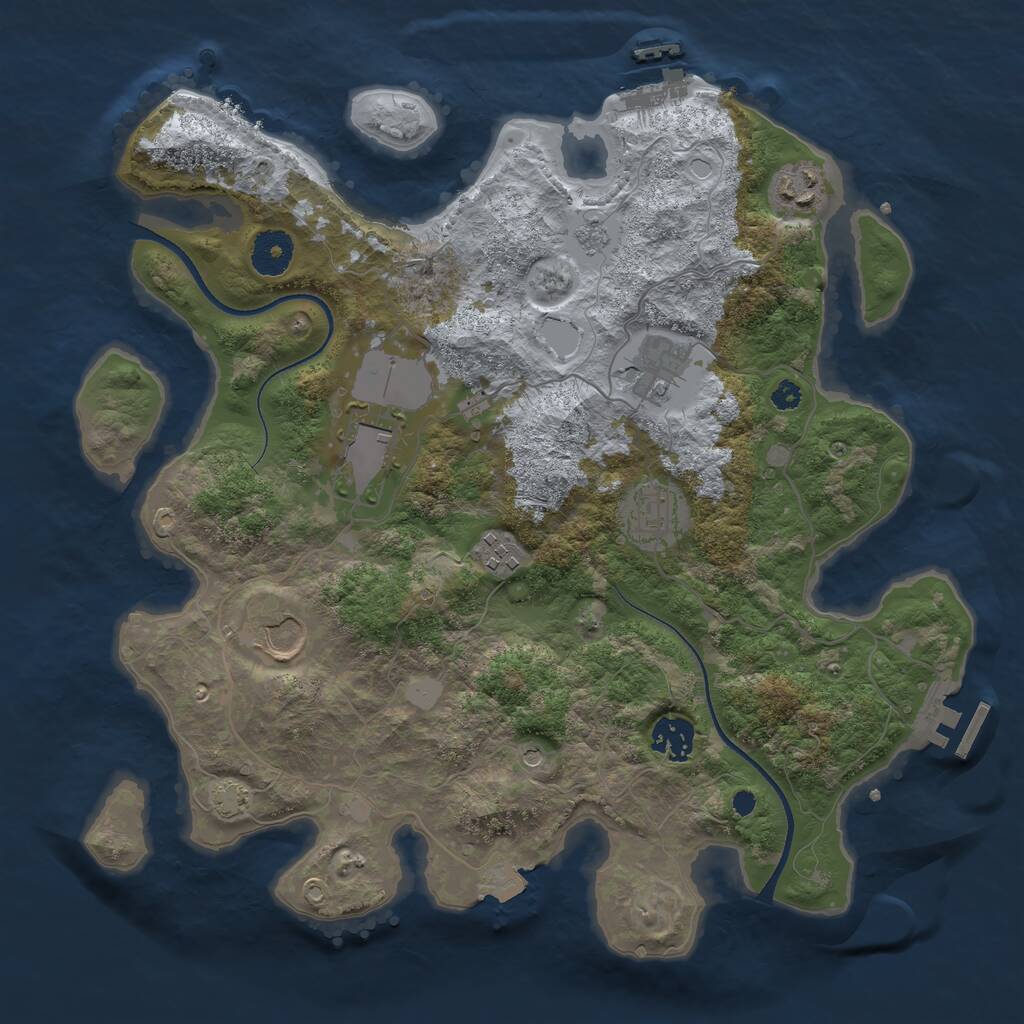 Rust Map: Procedural Map, Size: 3500, Seed: 5447618, 13 Monuments