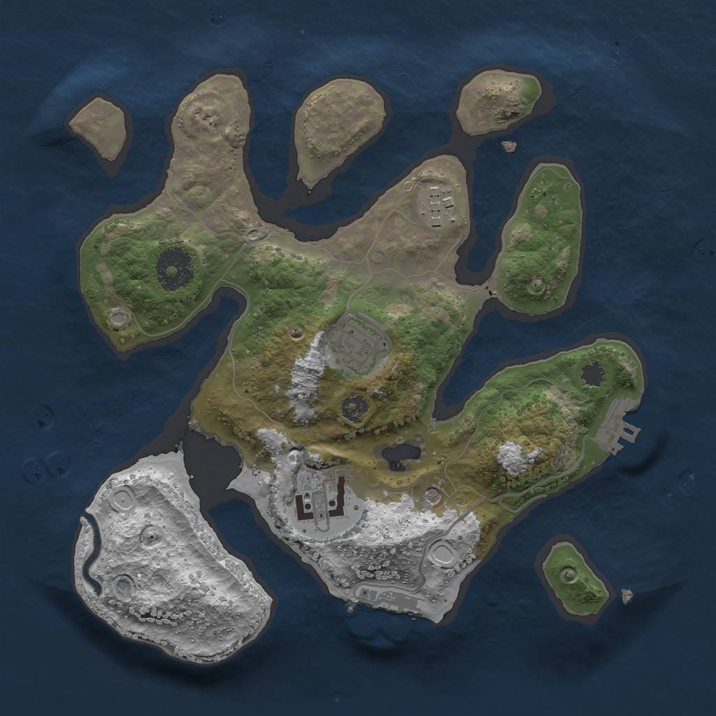 Rust Map: Procedural Map, Size: 2680, Seed: 2147483647, 14 Monuments