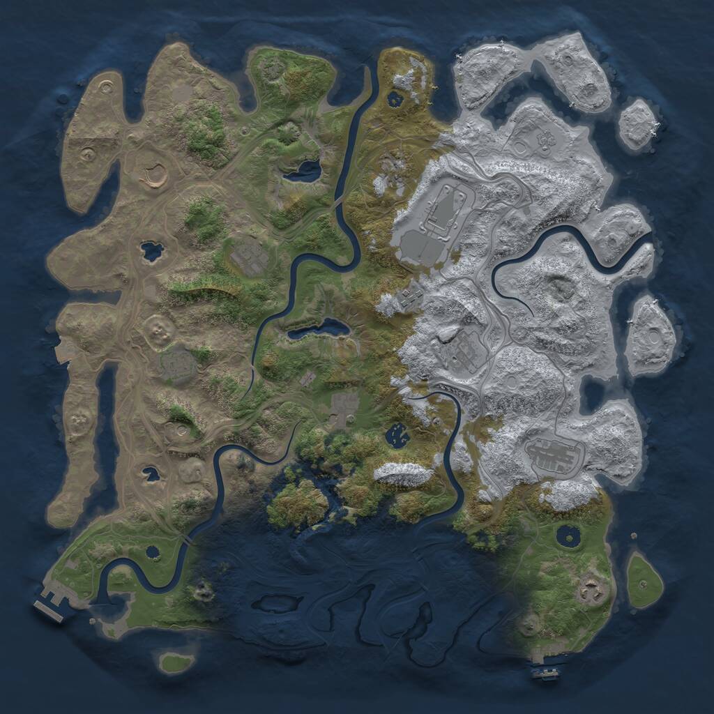 Rust Map: Procedural Map, Size: 4500, Seed: 108415, 17 Monuments
