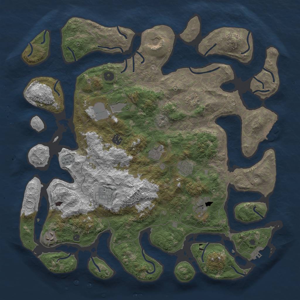 Rust Map: Procedural Map, Size: 4500, Seed: 12083, 21 Monuments
