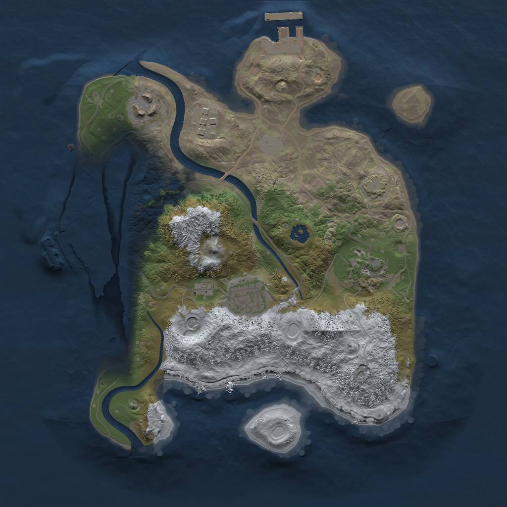 Rust Map: Procedural Map, Size: 2700, Seed: 1514915042, 9 Monuments