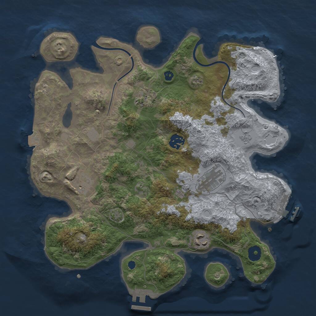 Rust Map: Procedural Map, Size: 3250, Seed: 90298372, 10 Monuments
