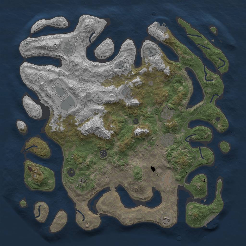 Rust Map: Procedural Map, Size: 4500, Seed: 9035678, 21 Monuments