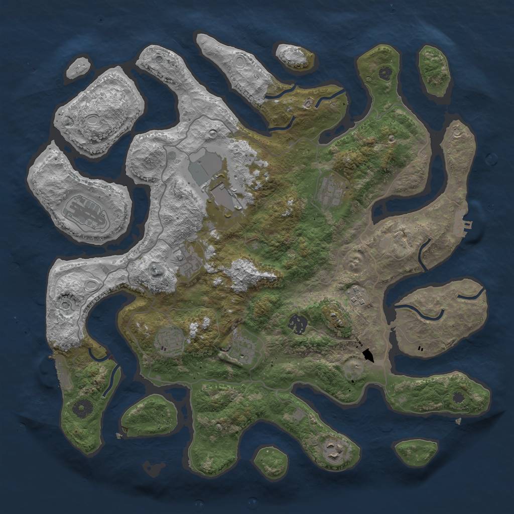 Rust Map: Procedural Map, Size: 4000, Seed: 865973, 20 Monuments