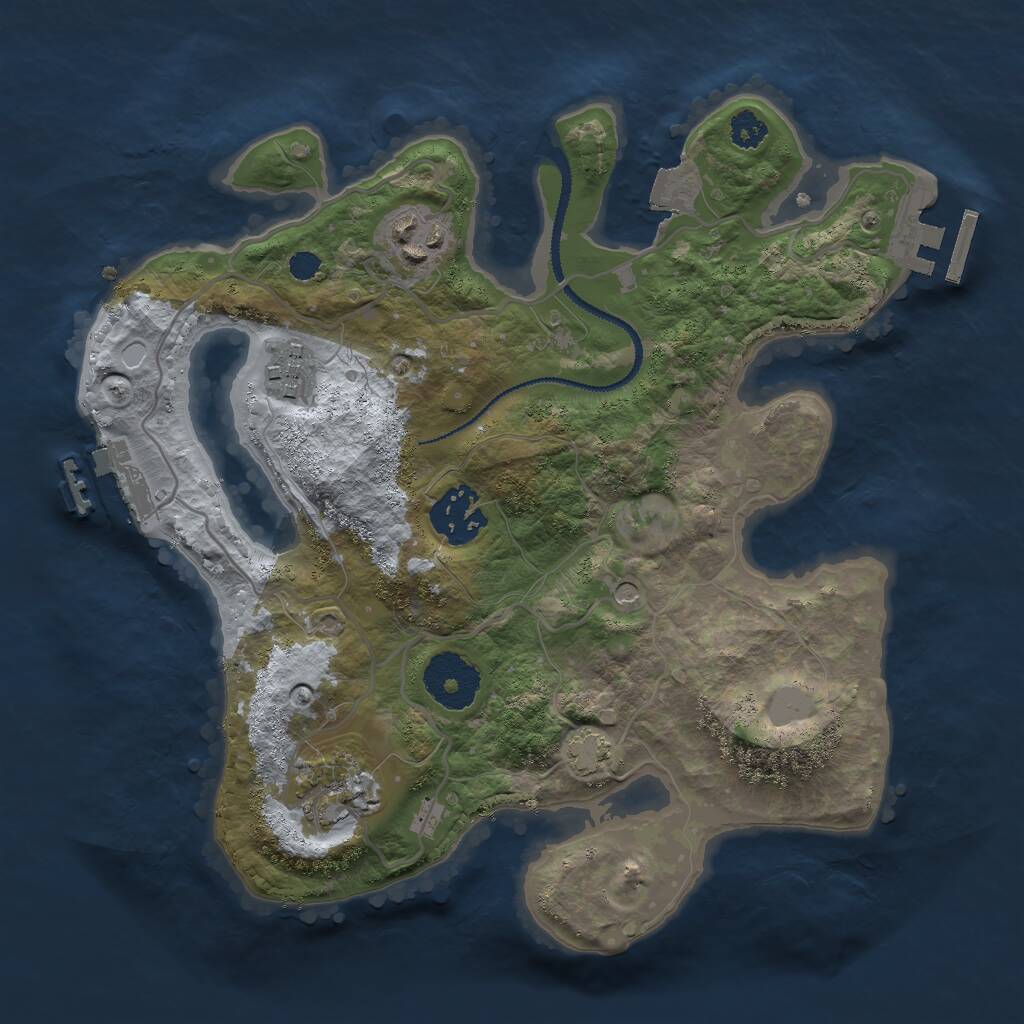 Rust Map: Procedural Map, Size: 2790, Seed: 6145489, 9 Monuments