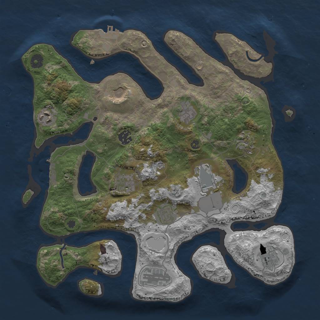Rust Map: Procedural Map, Size: 3500, Seed: 1647233973, 21 Monuments