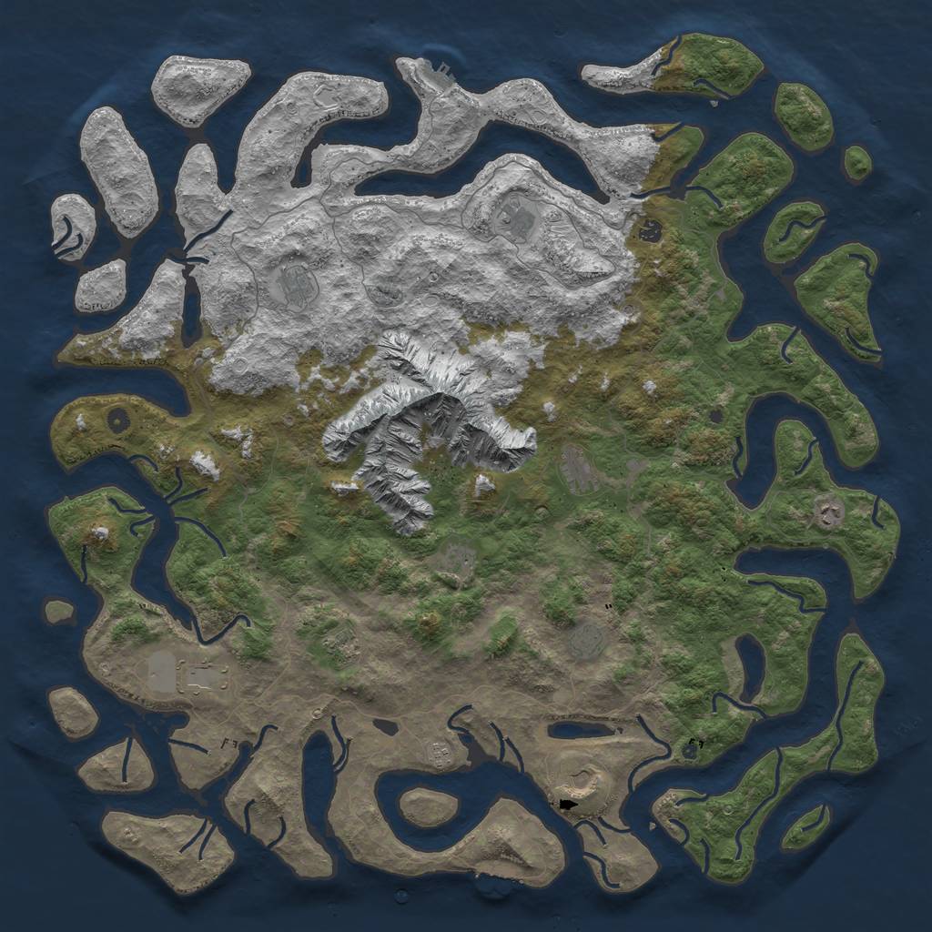 Rust Map: Procedural Map, Size: 6000, Seed: 4876320, 22 Monuments