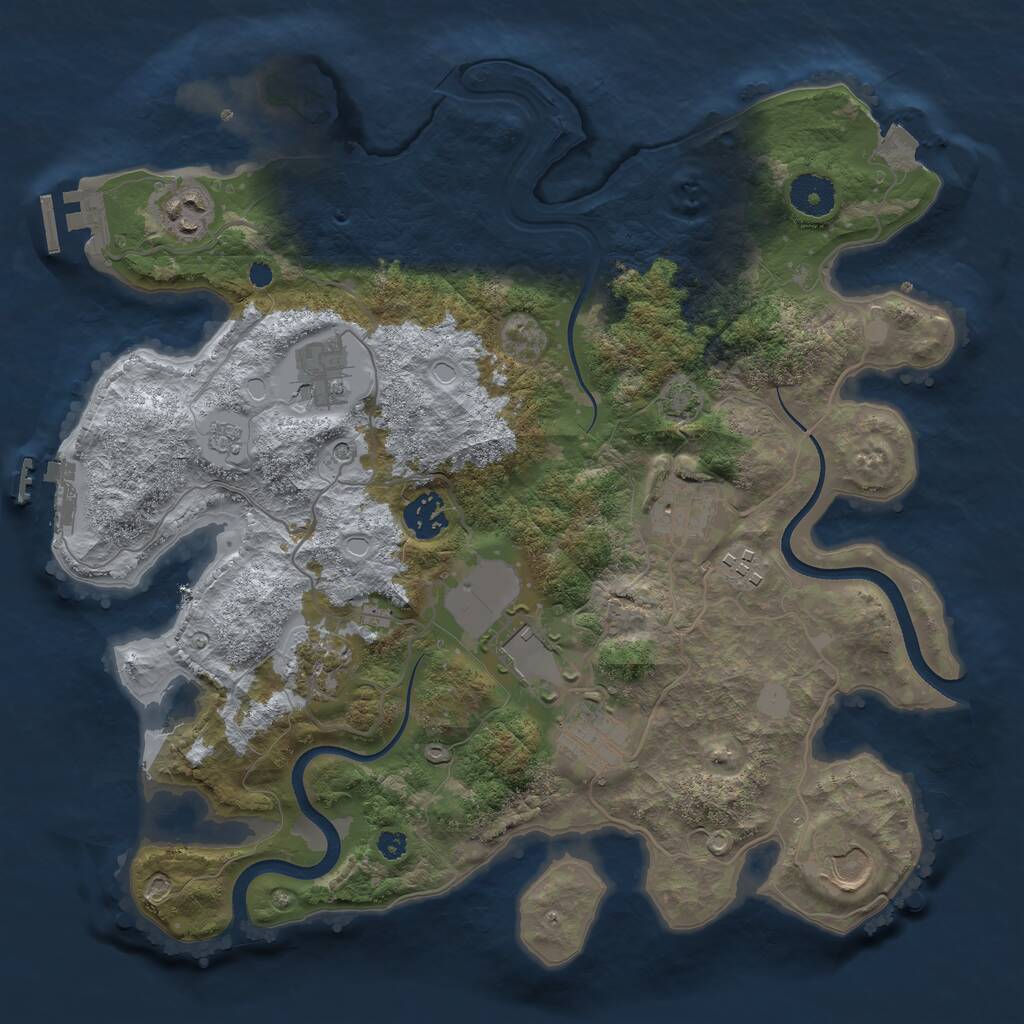 Rust Map: Procedural Map, Size: 3500, Seed: 1622064976, 15 Monuments