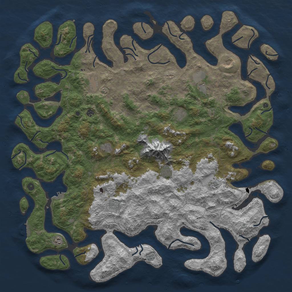 Rust Map: Procedural Map, Size: 6000, Seed: 41675135, 22 Monuments