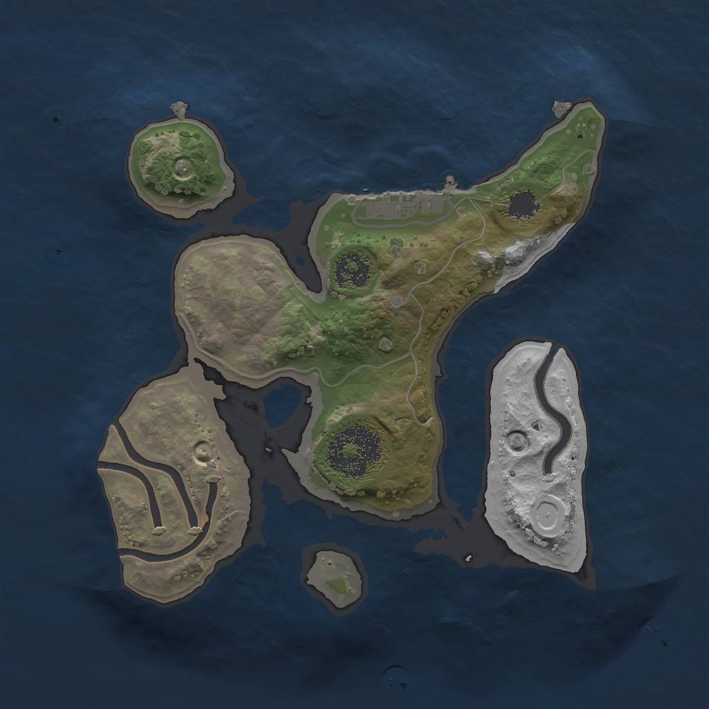 Rust Map: Procedural Map, Size: 2000, Seed: 273471, 8 Monuments