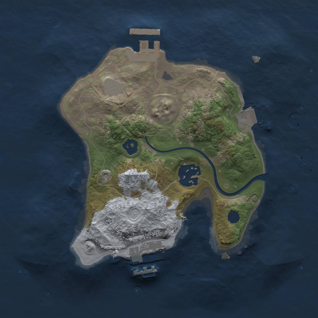 Rust Map: Procedural Map, Size: 2100, Seed: 27112811, 4 Monuments