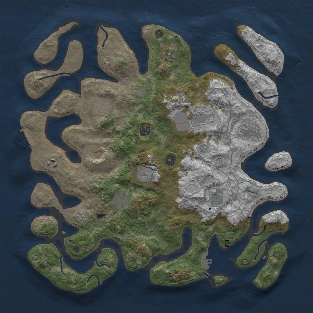 Rust Map: Procedural Map, Size: 4250, Seed: 1196974472, 22 Monuments
