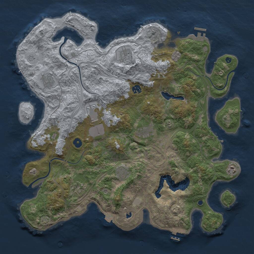 Rust Map: Procedural Map, Size: 4250, Seed: 374618230, 15 Monuments