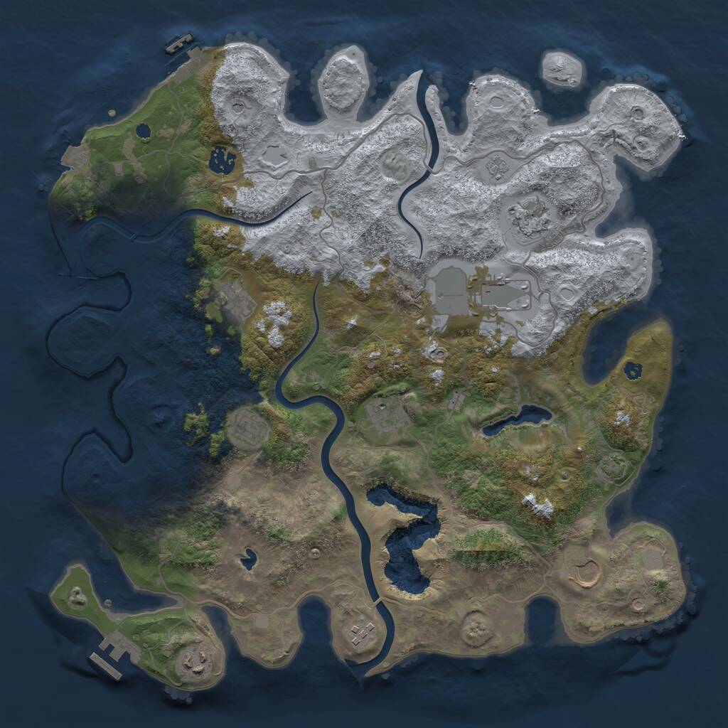 Rust Map: Procedural Map, Size: 4000, Seed: 4475124, 15 Monuments