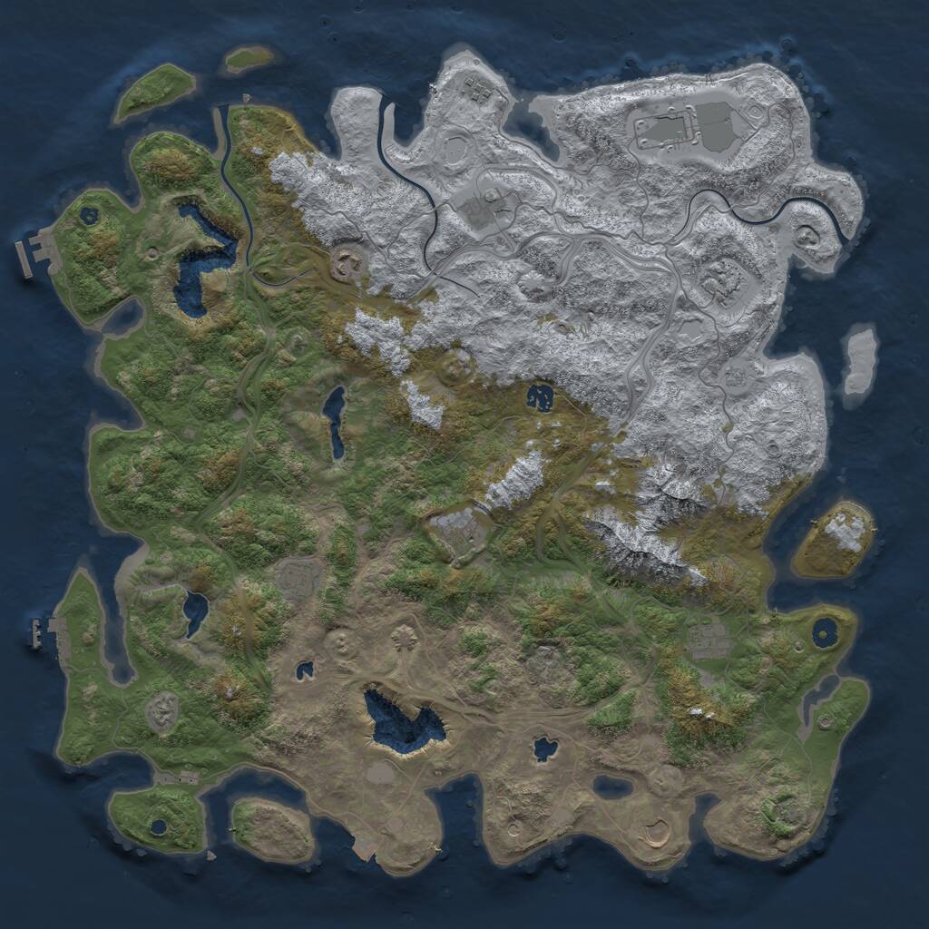 Rust Map: Procedural Map, Size: 5000, Seed: 46875319, 16 Monuments
