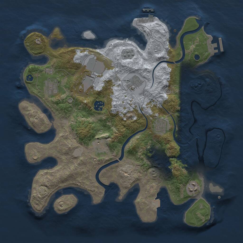Rust Map: Procedural Map, Size: 3500, Seed: 1941208619, 14 Monuments