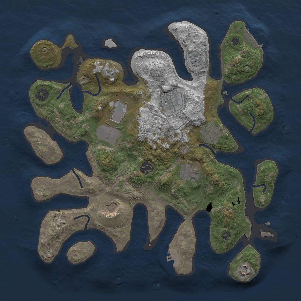 Rust Map: Procedural Map, Size: 3500, Seed: 1941208619, 19 Monuments