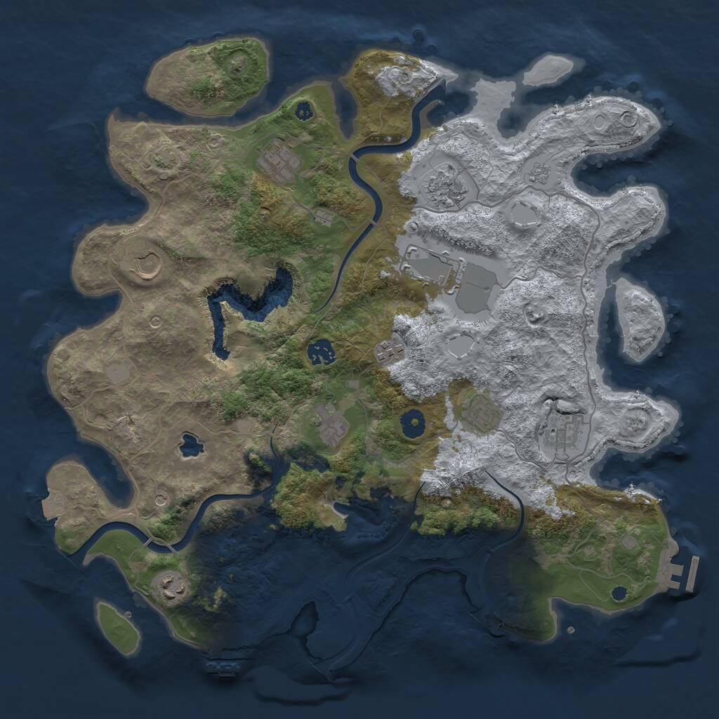 Rust Map: Procedural Map, Size: 4000, Seed: 499, 16 Monuments