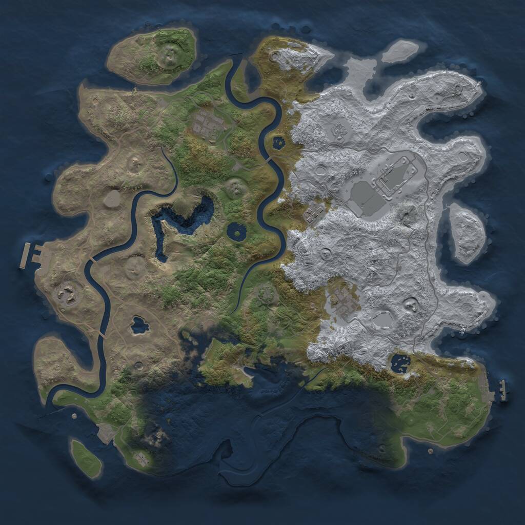 Rust Map: Procedural Map, Size: 4000, Seed: 499, 13 Monuments